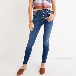 Madewell Blue Chic Feminine Y2K Retro Edgy Comfy 10in High Rise Jeans Size 24